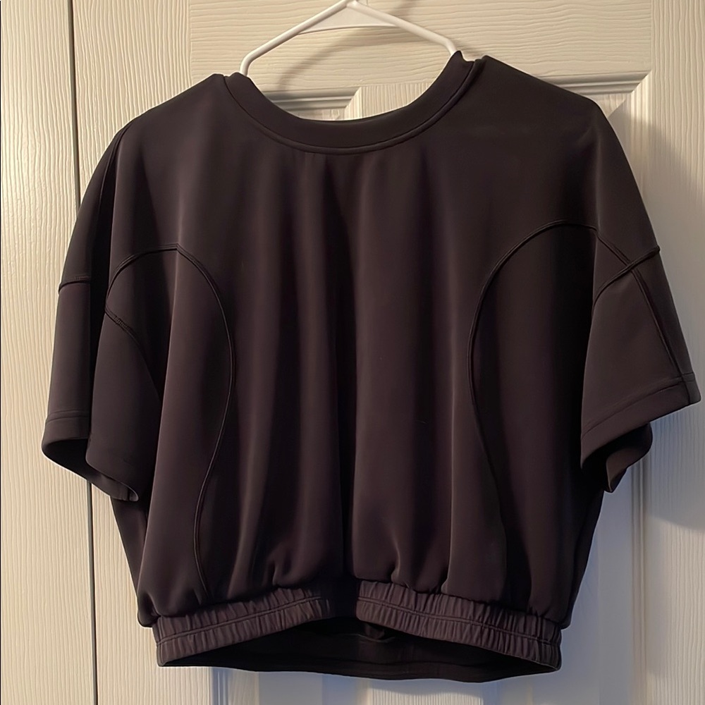 Lululemon Black Softstream Tee Crop Top